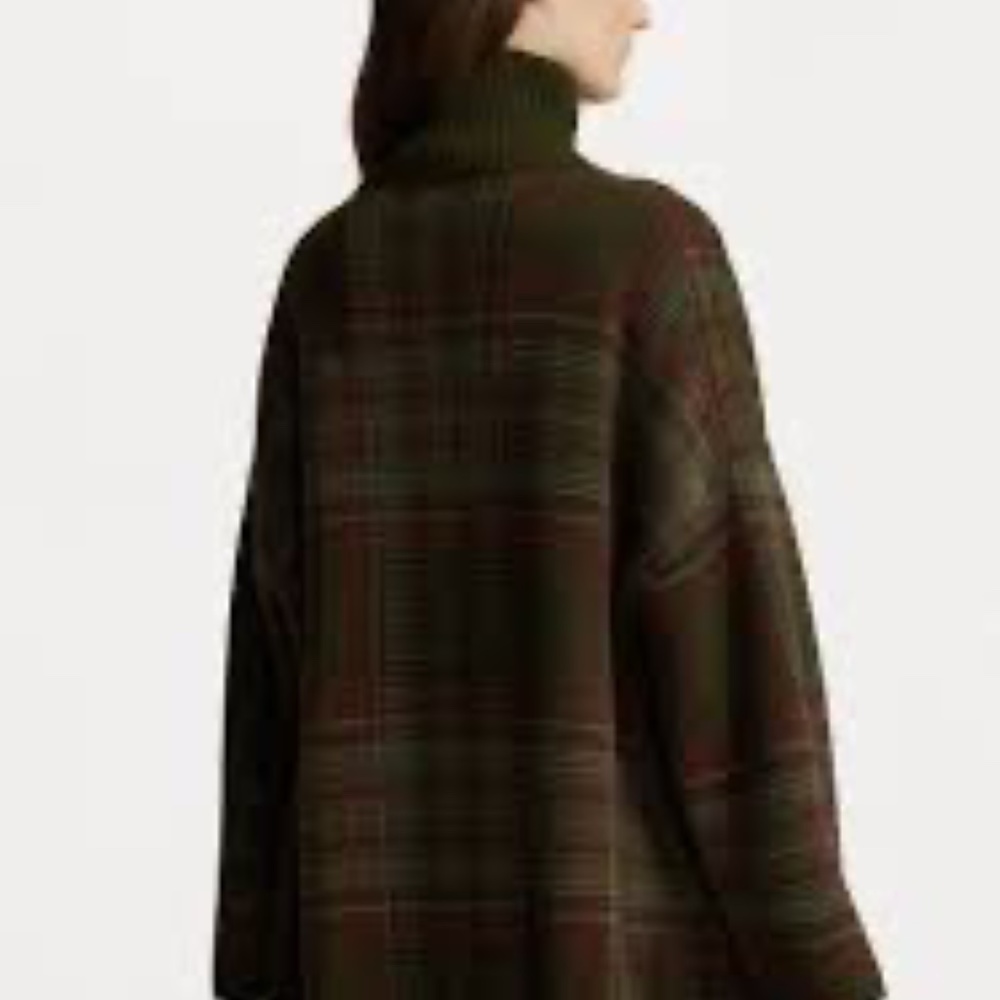 Ralph Lauren Tartan pattern. Wool blend cape - Picture 3 of 7